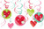 Heart Faces Valentine's Day Holiday Theme Party Foil Hanging Swirl Decorations
