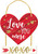 Love You More XOXO Hearts Valentine's Day Holiday Party Decoration Hanging Sign