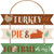 Turkey, Pie & Football Sports Fall Thanksgiving Party Decoration Hanging Sign