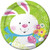 Hoppy Bunny Easter Rabbit White Cute Theme Holiday Party 7" Paper Dessert Plates