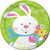 Hoppy Bunny Easter Rabbit White Cute Theme Holiday Party 9" Paper Dinner Plates