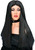 38" Black Witch Wig Long Straight Gothic Fancy Dress Halloween Costume Accessory