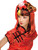 Dragon Lady Wig Red Geisha Japanese Anime Halloween Adult Costume Accessory