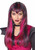 Vamp Streaks Wig Vampire Black Red Fancy Dress Halloween Adult Costume Accessory