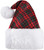 Plaid Deluxe Adjustable Santa Hat Fancy Dress Christmas Adult Costume Accessory