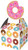 Donut Time Food Sweets Kitchen Kids Birthday Party Favor Paper Treat Boxes