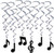 Musical Notes 50's Decades Music Theme Party Hanging Decoration Whirls 2 COLORS