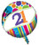 Bright & Bold Polka Dot Stripes 21st Birthday Party Decoration 18" Mylar Balloon