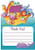 Two by Two Noah's Ark Animals Cute Baby Shower Party Thank You Notes Cards