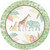 Safari Baby Pastel Jungle Animal Kids Baby Shower Party 9" Paper Dinner Plates