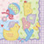 Hugs & Stitches Purple Cute Kids Baby Shower Party Paper Beverage Napkins