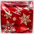 Elegant Entertaining Red Snowflake Christmas Party 10.25" Square Banquet Plates