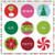 Holiday Buzz Winter Christmas Holiday Party 7" Square Paper Dessert Plates ICONS