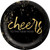 Cheers for New Year Black Gold Holiday Party 20 ct. 6.75" Paper Dessert Plates