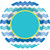 Cool Waves Chevron Blue Green Modern Theme Party 9.5" Melamine Plastic Plate