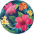 Tropic Time Tropical Flower Hibiscus Summer Luau Theme Party 9" Dinner Plates