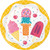 Tasty Treats Summer Luau Birthday Ice Cream Party 9" Paper Dinner Plates