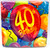 Painted Balloons Over the Hill Adult 40th Birthday Party Paper Beverage Napkins