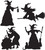 Witch Silhouettes Haunted House Carnival Halloween Party Hanging Decoration