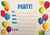 Painted Balloons Over Hill Adult Birthday Party Fill-In Invitations w/Envelopes