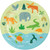 World Adventure Jungle Safari Animal Kids Birthday Party 7" Paper Dessert Plates