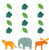 World Adventure Jungle Safari Animal Birthday Party Decoration Hanging Cutouts