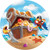 Pirate Treasure Chest Caribbean Kids Birthday Party 7" Paper Dessert Plates