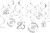 Happy 25th Anniversary Silver Bridal Wedding Party Hanging Swirl Decorations