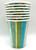 Watercolor Stripe Blue Floral Garden Theme Party 9 oz. Paper Cups