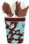 Cocoa Floral Brown Robin's Egg Blue Flower Garden Party 9 oz. Paper Cups