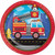Flaming Fire Truck Firefighter Kids Birthday Party 9" Paper Dinner Plates