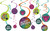 Wild Child Rainbow Cheetah Animal Print Birthday Party Hanging Swirl Decorations