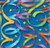 Celebration Streamers Blue Adult Birthday Party 7" Square Paper Dessert Plates