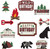 Little Lumberjack Buffalo Plaid Bear Kids Birthday Party Decoration Cutouts