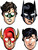 Justice League Heroes Unite DC Comics Kids Birthday Party Favor Paper Masks