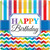 Bright Birthday Chevron Stripes Colors Party 10.25" Square Paper Banquet Plates