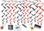 Rock Band 80s 90s Retro Music Instruments Theme Party Hanging Decoration Whirls
