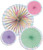 Marble Pastel Rainbow Solid Color Floral Garden Party Hanging Fan Decorations