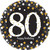 Sparkling Celebration 80th Over Hill Adult Birthday Party 9" Paper Dinner Plates