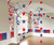 Patriotic July 4th Holiday USA Theme Party Hanging Giant Room Decorating Kit