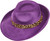 Purple Velvet Pimp Hat Leopard Fancy Dress Up Halloween Adult Costume Accessory