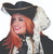 Velvet Pirate Hat White Black Lace Fancy Dress Halloween Adult Costume Accessory