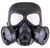 Gas Mask Plastic Face Black Fancy Dress Up Halloween Adult Costume Accessory