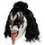 Demon Plastic Mask w/Hair KISS Fancy Dress Up Halloween Adult Costume Accessory