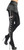Acrylic Tights Contrast Tuxedo Stripe & Bow Detail Black Adult Costume Accessory