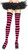 Opaque Wide Stripe Thigh Highs Black Pink Fancy Dress Adult Costume Accessory
