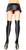 Biker Zipper Back Thigh Highs Stockings Fancy Dress Sexy Adult Costume Accessory