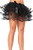 Layered Tulle Petticoat Satin Bow Accent Black Halloween Adult Costume Accessory