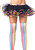 Layered Tulle Tutu Skirt Rainbow Ribbon Trim Halloween Adult Costume Accessory