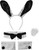 Bunny Set Animal Ears Tail Cuffs Fancy Dress Halloween Adult Costume Accessory